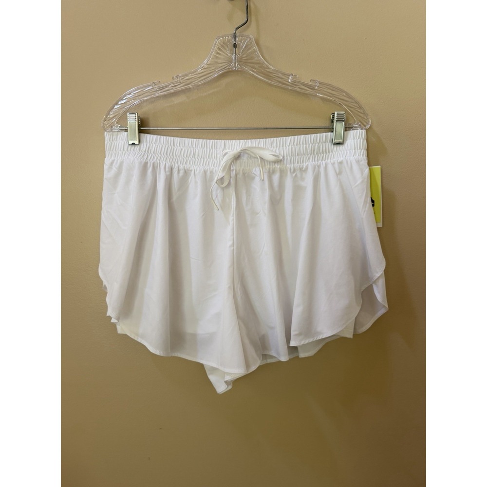All in Motion Women's Athletic Woven Shorts High Rise - White Size L NWT